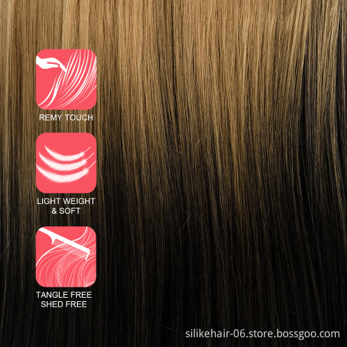 Straight Wigs Hair for Women Natural As Real human wigs  16 Inches Straight with Flat Bangs Synthetic Dyeing Gradient ShortHair